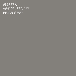 #837F7A - Friar Gray Color Image